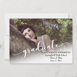 Photo Graduation Announcement with Modern Script