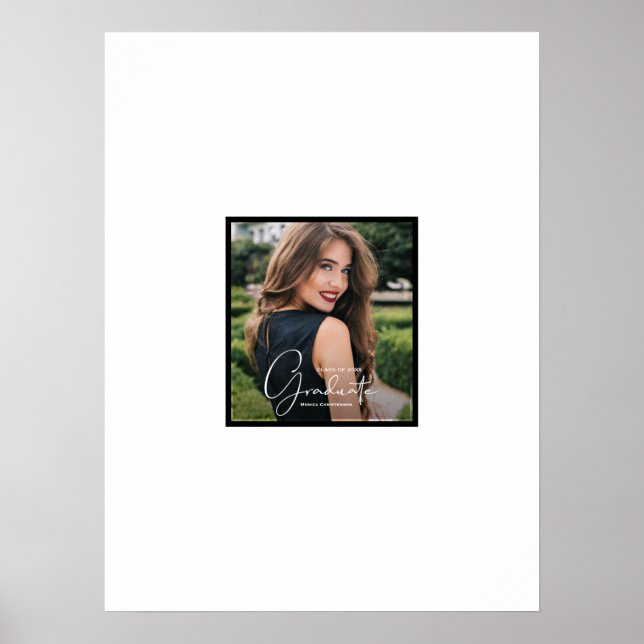 Photo Graduation Autograph Black Border Poster (Front)