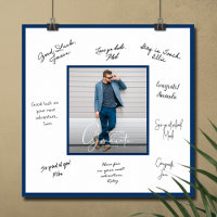 Photo Graduation Autograph Navy Blue Border