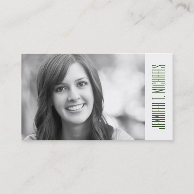 Photo Graduation | Banana Leaf With Triangles Calling Card (Front)