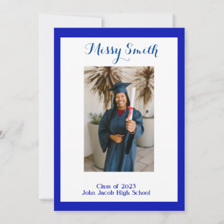 Photo Graduation, Class of 2023 Blue  Invitation
