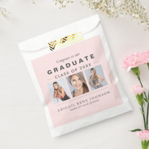 Photo Graduation Collage Graduate Light Pink Favour Bags