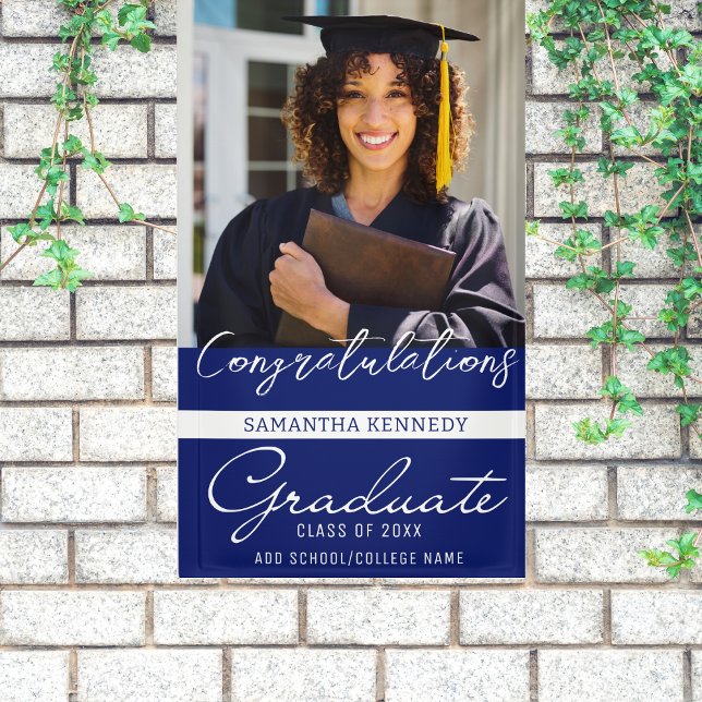 Photo Graduation Congrats Grad Class Of 2023 Blue Banner (Creator Uploaded)