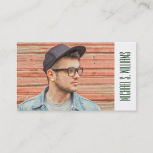 Photo Graduation Green Marble Calling Card