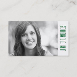 Photo Graduation   Green Palm Tree Pattern Calling Card