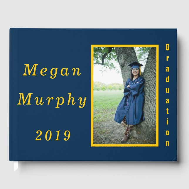 Photo Graduation Guest Book - School Colours (Front)