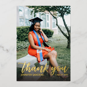 Photo Graduation Hat Calligraphy Thank You