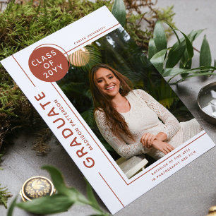 Photo Graduation Modern Script Terracotta