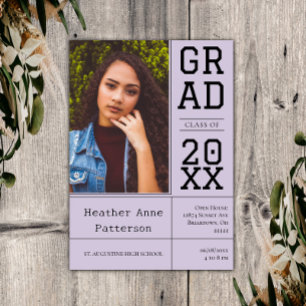 Photo Graduation Open House   Lavender Invitation