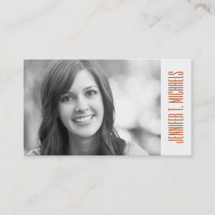 Photo Graduation   Orange Plaid Calling Card