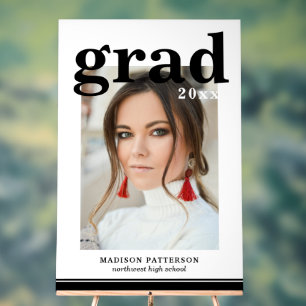 Photo Graduation Party Elegant Modern Script Acrylic Sign