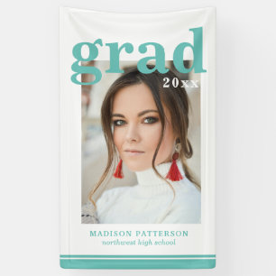 Photo Graduation Party Elegant Modern Script Banner