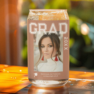 Photo Graduation Party Elegant Modern Script Can Glass