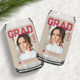 Photo Graduation Party Elegant Modern Script Can Glass