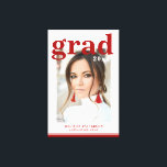 Photo Graduation Party Elegant Modern Script Canvas Print<br><div class="desc">Photo Graduation Party Elegant Modern Script Canvas Print Art feature your favourite photo with the simple burgundy text "Grad (year)" and your name and personalised graduation details on the front. Perfect for the grad as a graduation gift or graduation party decor. Created by ©Evco Studio www.zazzle.com/store/evcostudio</div>