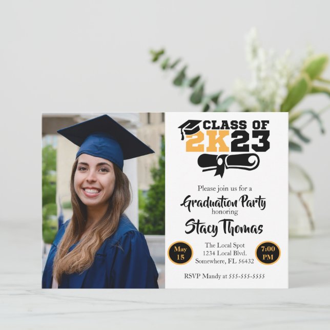 Photo Graduation Party Invitation (Standing Front)