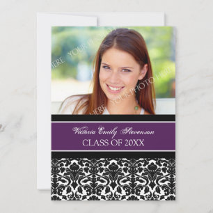 Photo Graduation Party Invitation Card Purple