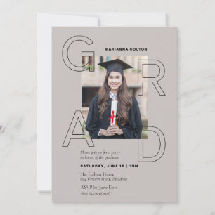 Photo Graduation Party Invitation Modern Grad