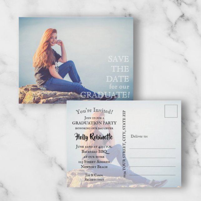 Photo Graduation Party Invitation Postcard (Creator Uploaded)