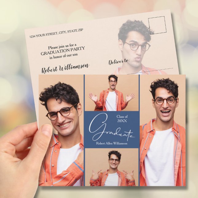 Photo Graduation Party Invitation Postcard (Creator Uploaded)