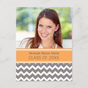 Photo Graduation Party Invitation Postcard Chevron