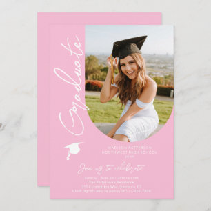 Photo Graduation Party Modern Elegant Script Invitation
