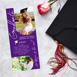 Photo Graduation Party Modern Elegant Script Invitation