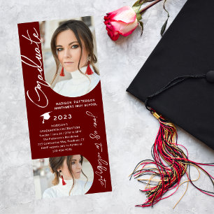 Photo Graduation Party Modern Elegant Script Invitation
