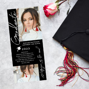 Photo Graduation Party Modern Elegant Script Invitation