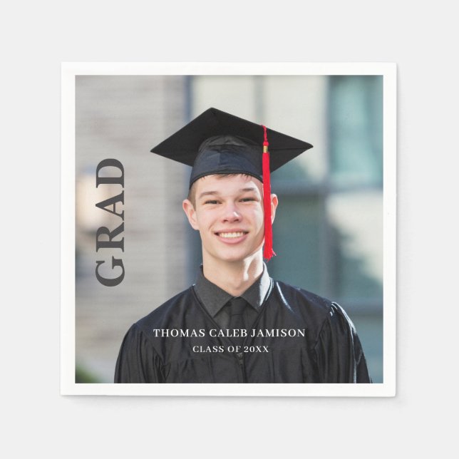 Photo Graduation Party Napkin (Front)