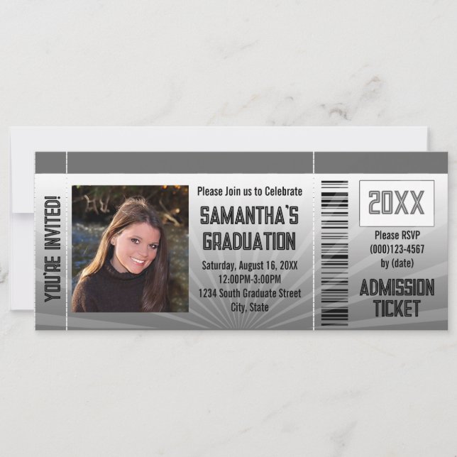 Photo Graduation Party Ticket Invitation (Front)