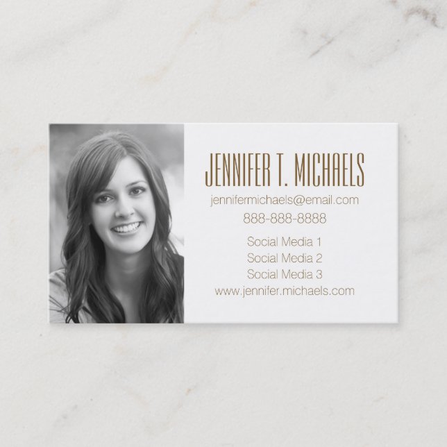 Photo Graduation | Pink and Brown Floral Pattern Calling Card (Front)