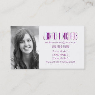 Photo Graduation Purple Abstract Calling Card