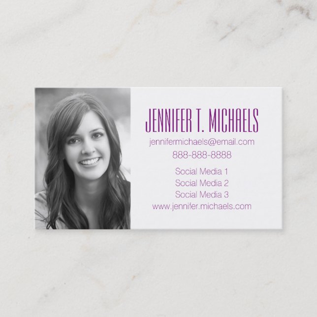 Photo Graduation | Purple Abstract Calling Card (Front)