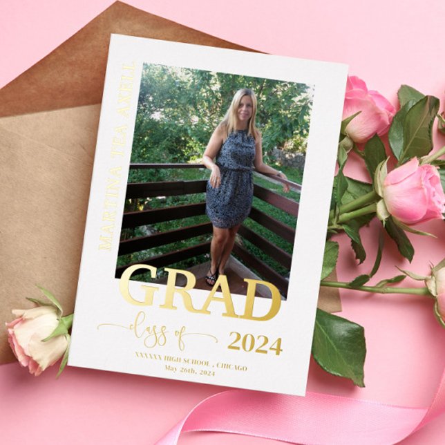  Photo Graduation Real Gold Foil Announcement  (Creator Uploaded)