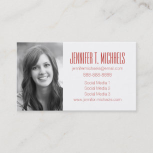 Photo Graduation   Red Coral Pattern Calling Card