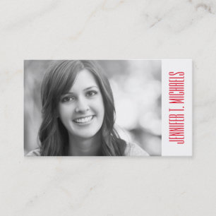 Photo Graduation Red Plaid Background Calling Card