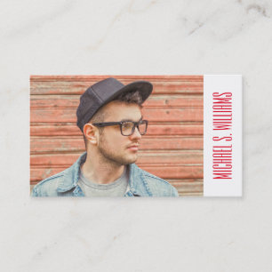 Photo Graduation   Red White & Blue Navy Pattern Calling Card