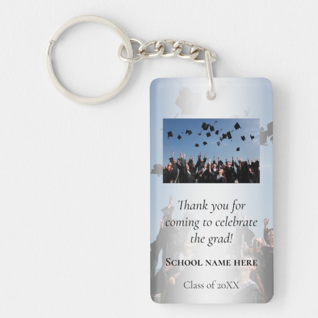 Photo Graduation Thank you Favour Gift Key Ring (Front)