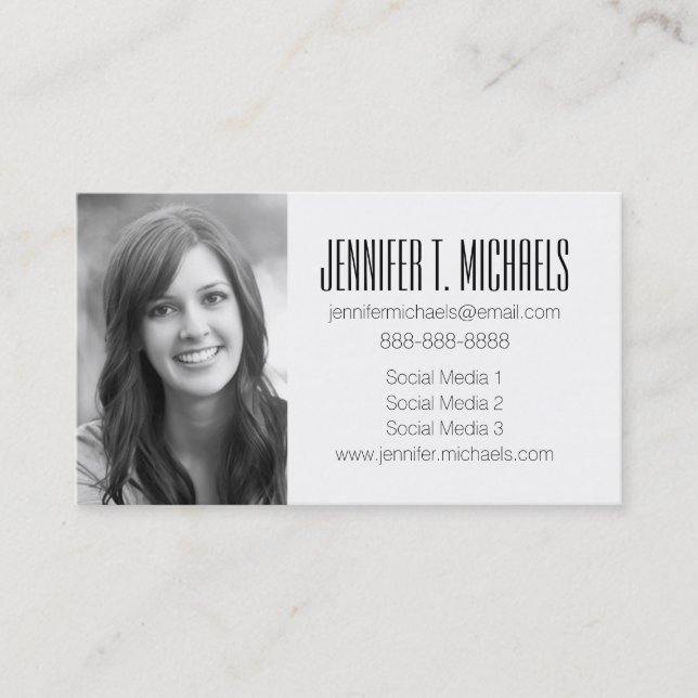 Photo Graduation | Tropical Leaves Pattern Calling Card (Front)