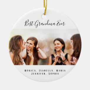 Photo grandkids grandmother ceramic tree decoration