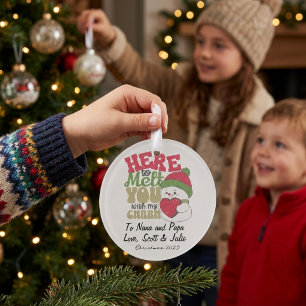 Photo Grandkids/Snowman Personalise Ornament