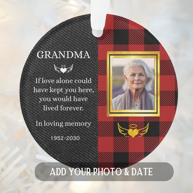 Photo Grandma Quote Personalised Ornament (Creator Uploaded)
