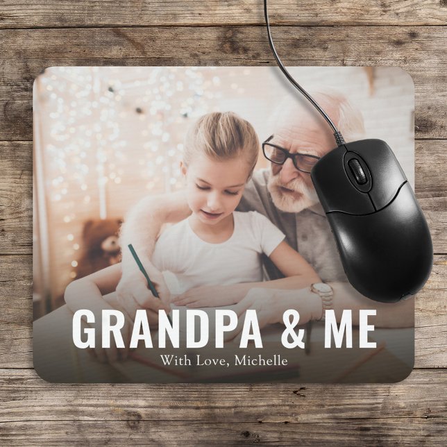 Photo Grandpa and Me Personalized  Mouse Pad (Creator Uploaded)