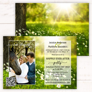 Photo Green Spring Script Country Post Wedding Inv Invitation