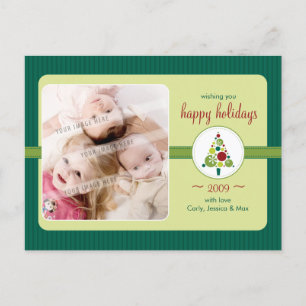 PHOTO GREETING POSTCARD :: modern spotty tree L5