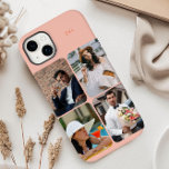 Photo Grid 4 Pictures Name or Initials Orange Case-Mate iPhone 14 Plus Case<br><div class="desc">Modern photo collage iphone case personalised with your name or initials and 4 of your favourite pictures. The photo template automatically displays your photographs in vertical portrait format with rounded corners. The The phone cover is printed in orange - although you are welcome to change any or all of the...</div>