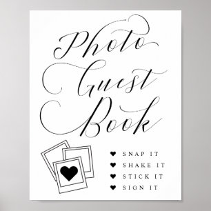Photo Guest Book Calligraphy Script Wedding Sign