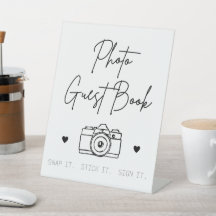 Photo Guest Book Pedestal Sign