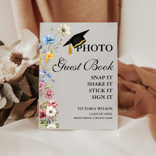 Photo Guest Book Sign, Graduation Photo Guestbook  Pedestal Sign